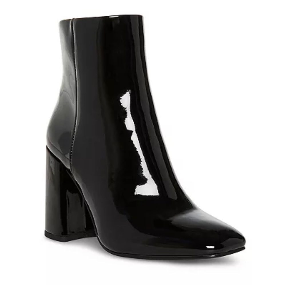 Black Patent Women's Heeled Booties